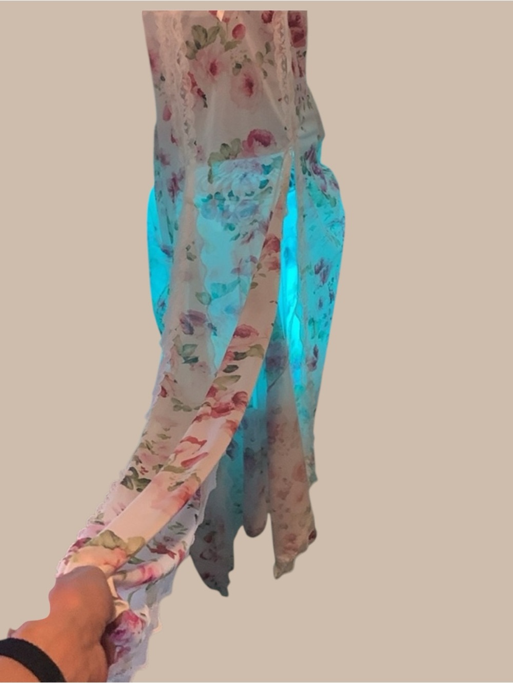 Floral Sheer sleep wear - Picture 4 of 6